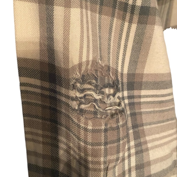 American Eagle Cropped Oversized Flannel Top XXS - Picture 4 of 9